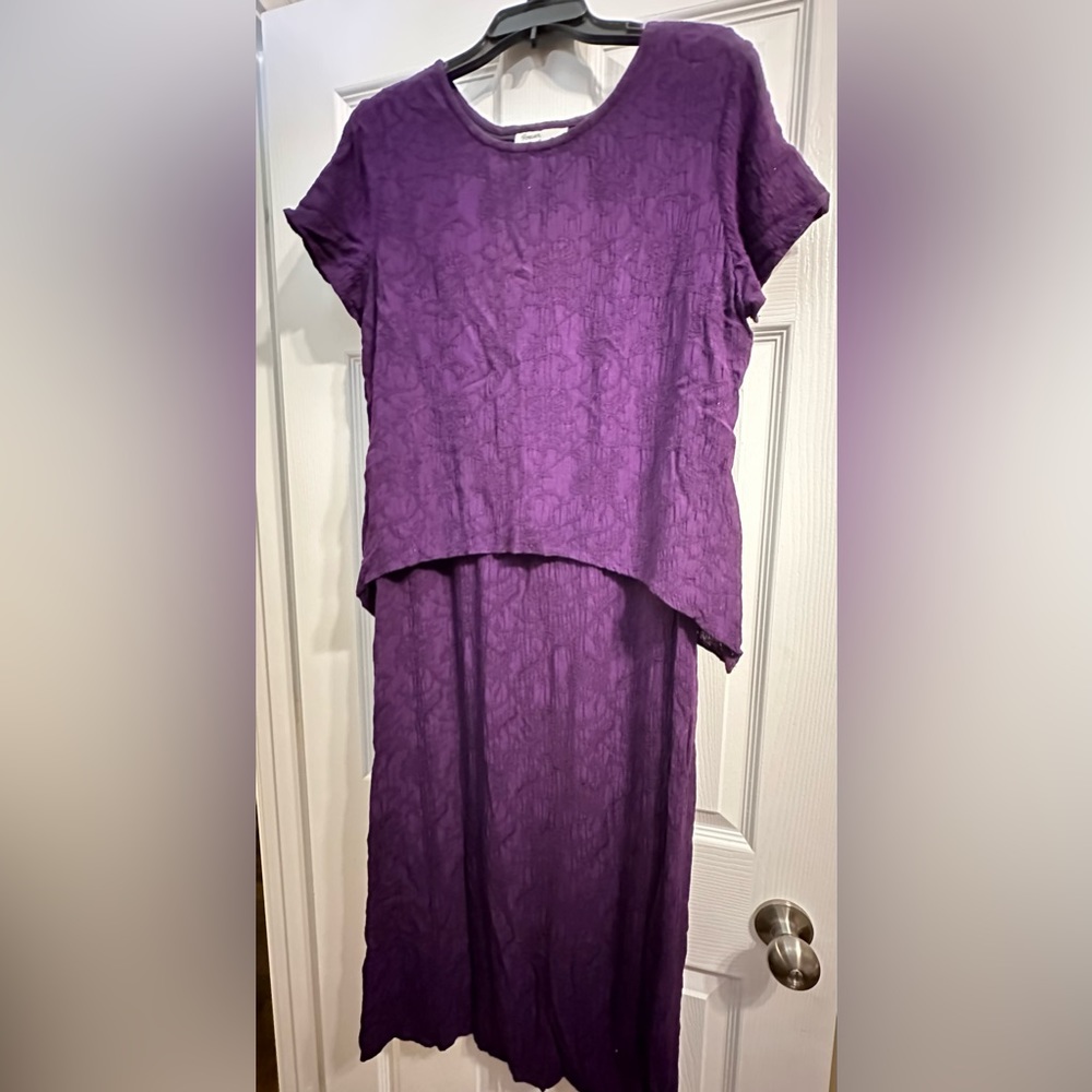 Forever Caroline Womens‎ Purple Dress Long 2 Layer Size 12 12P Petite VTG 23610M